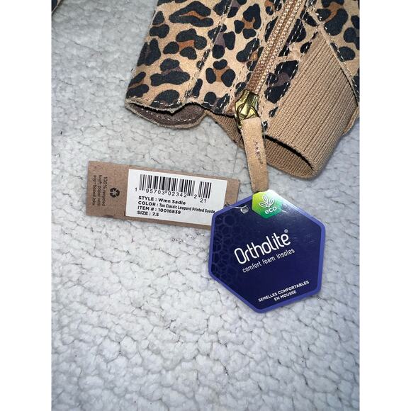 TOMS Sadie Leopard-Cheetah Round Toe Bootie Casual Boots Ankle Mid Heel - sz 7.5 - Picture 8 of 12